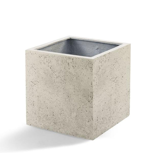 Pot Grigio Cube Antique White - D40 x H40