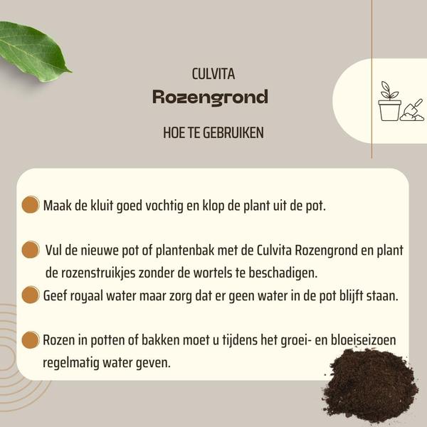 Culvita - Rozengrond 40 liter - potgrond geschikt voor rozen - inclusief RhizoPlus wortelverbeteraar