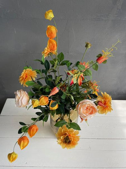 Kunstbloemen - Boeket L - Pretty Orange - 80cm