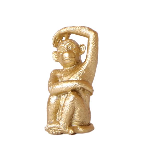 Kolibri Home | Ornament - Decoratie beeld Sitting Monkey - Gold