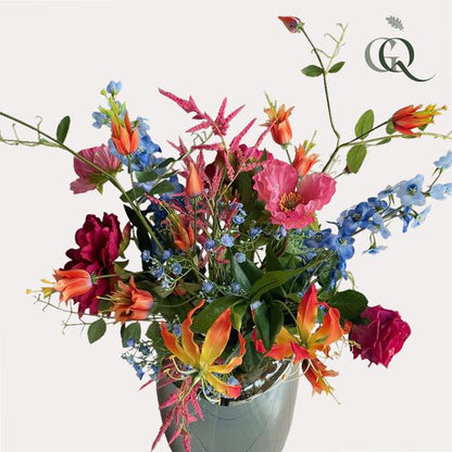 Kunstbloemen - Boeket L - Colourful Glam - 80cm